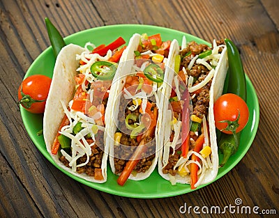 Beef taco on the plate Stock Photo