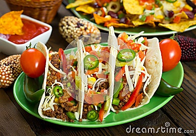 Beef taco on the plate Stock Photo