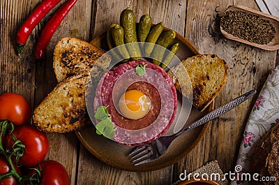 Beef tartare dish Stock Photo