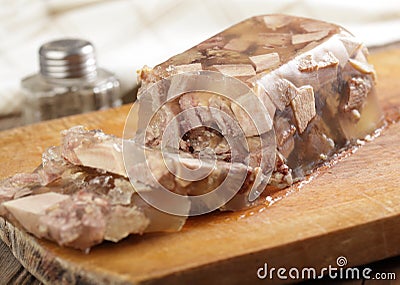 Beef tongue in aspic Stock Photo