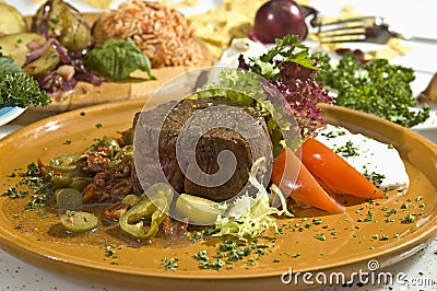 Beefsteak Mexican style Stock Photo