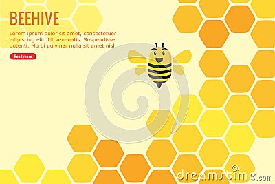 Beehive Filled With Honey and Bee Info-Graphic Design Stock Photo