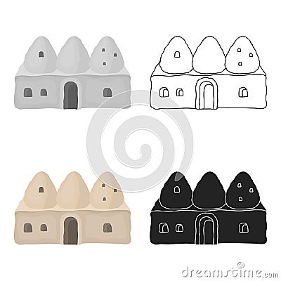 Beehive house icon in cartoon style isolated on white background. Turkey symbol stock vector illustration. Vector Illustration