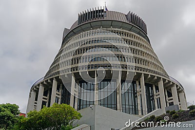 The Beehive - New Zealand parliament building Editorial Stock Photo