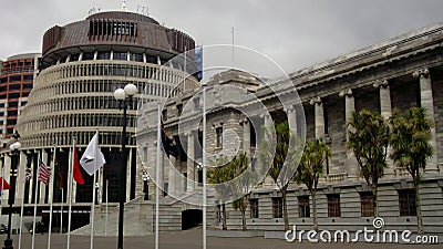 The Beehive & New Zealand Parliament Editorial Stock Photo