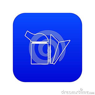 Beehive smoker icon blue vector Vector Illustration