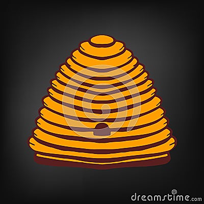 Beehive with wild honey drawn Vector Illustration