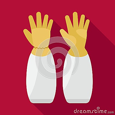 Beekeeper gloves icon, flat style Vector Illustration