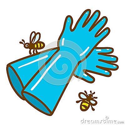 Beekeeper gloves icon, hand drawn style Vector Illustration