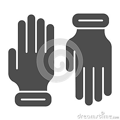 Beekeeper Gloves solid icon, beekeeping concept, pair of gloves sign on white background, beekeeper professional Vector Illustration