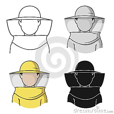 Beekeeper icon in cartoon style isolated on white background. Apairy symbol stock vector illustration Vector Illustration