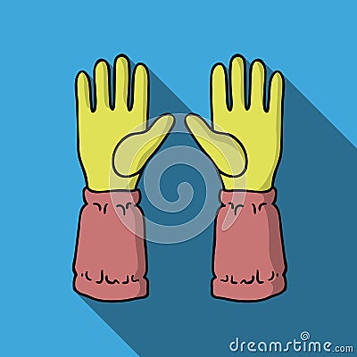 Beekeeper`s gloves icon in flat style isolated on white background. Apiary symbol stock vector illustration Vector Illustration