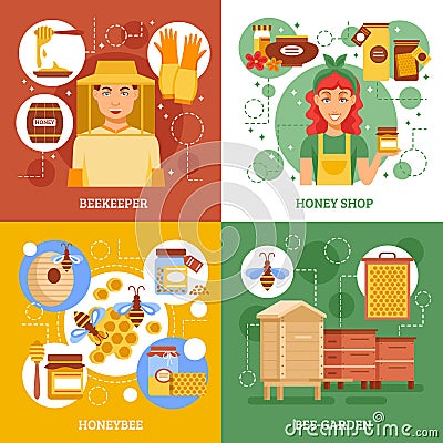 Beekeeping Design Concept Vector Illustration