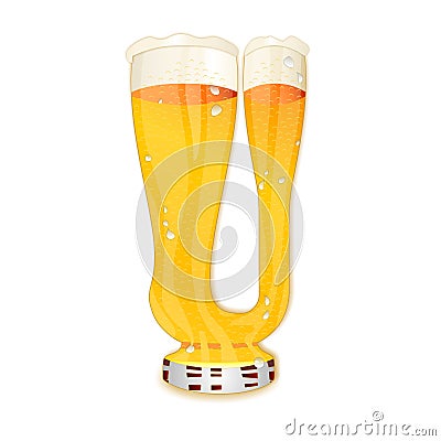 BEER ALPHABET letter U Cartoon Illustration