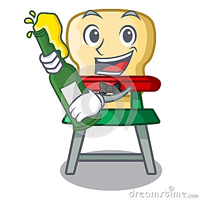 With beer baby highchair isolated on the mascot Vector Illustration