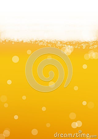 Beer background with realistic bubbles Vector Illustration