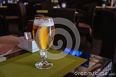 Beer bar cafe glass lager, light Stock Photo