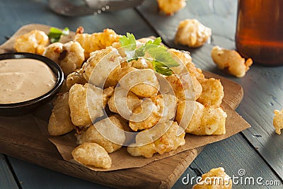 Beer Battered Wisconsin Cheese Curds Stock Photo