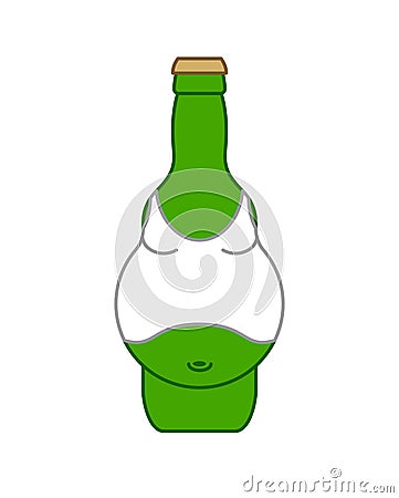 Beer belly in bottle isolated. Alcohol Vector illustration Vector Illustration