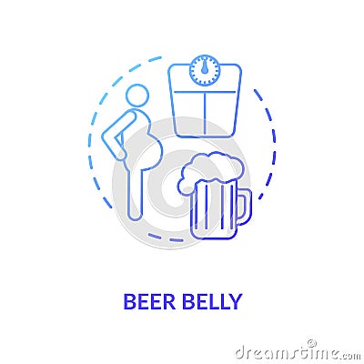 Beer belly concept icon Vector Illustration