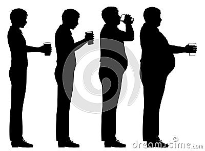 Beer belly sequence Vector Illustration