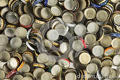 Beer Bottle Caps Stock Photo