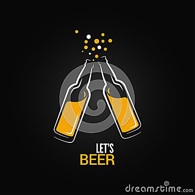 Beer bottle drink splash design background Vector Illustration