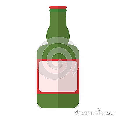 Beer bottle flat icon Vector Illustration