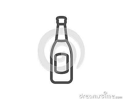 Beer bottle line icon. Pub Craft beer sign. Vector Illustration