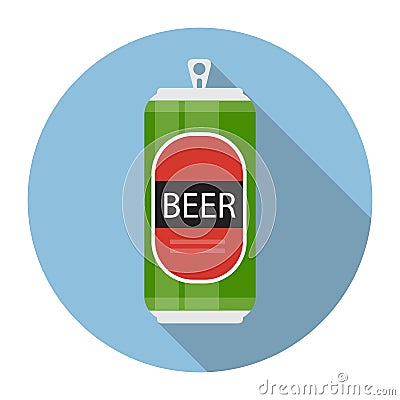 Beer Bottle Template in Modern Flat Style Icon on White. Materia Vector Illustration