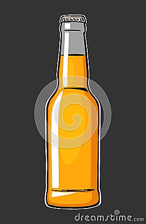 Beer bottle. flat illustration Vector Illustration