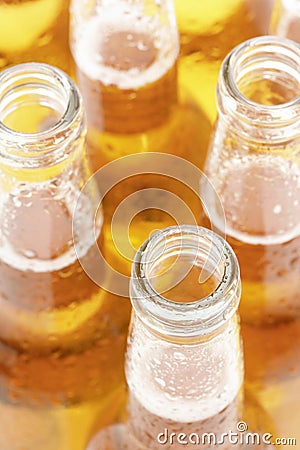 Beer bottles closeup Stock Photo