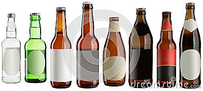 Beer bottles isolated on white Stock Photo