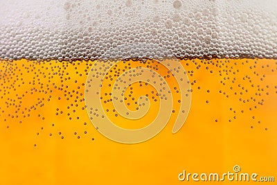 Beer bubbles closeup Stock Photo