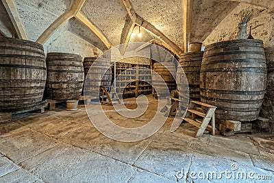 Berkeley Castle Beer Cellar, Gloucestershire, England. Stock Photo