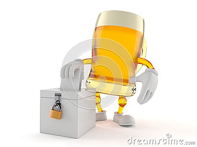 Beer character with vote ballot Cartoon Illustration