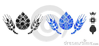 Beer Components Mosaic Icon of Spheric Items Vector Illustration