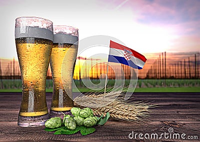 Beer consumption in Croatia. 3D render Stock Photo