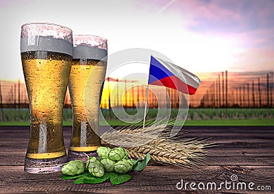 Beer consumption in Czech republic. 3D render Stock Photo