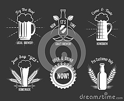 Beer craft labels Vector Illustration