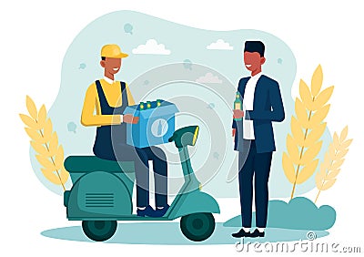 Beer delivery concept Vector Illustration