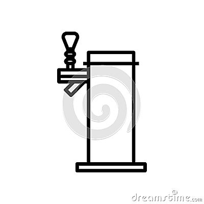 Beer dispenser jar oktoberfest line style icon Vector Illustration