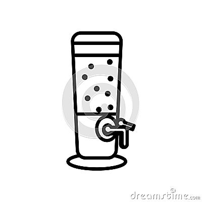 Beer dispenser jar oktoberfest line style icon Vector Illustration