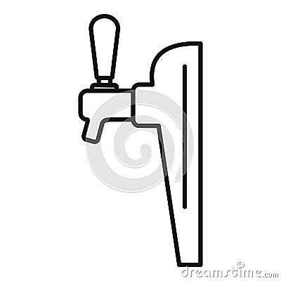Beer faucet icon, outline style Vector Illustration