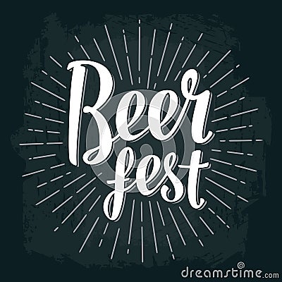 Beer fest lettering. Vector vintage engraving illustration Vector Illustration