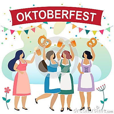 Beer festival Oktoberfest Vector Illustration