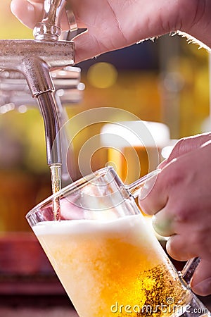 Beer filling up Stock Photo