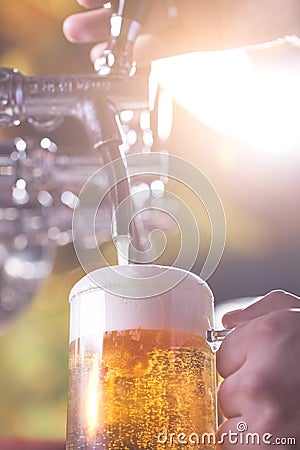 Beer filling up Stock Photo