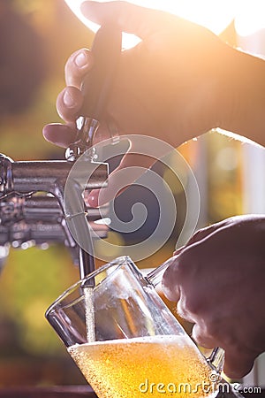 Beer filling up Stock Photo