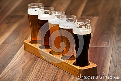 Beer Flight. Stock Photo